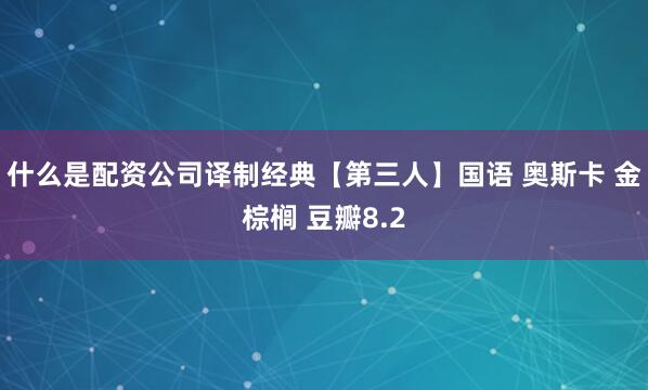 什么是配资公司译制经典【第三人】国语 奥斯卡 金棕榈 豆瓣8.2
